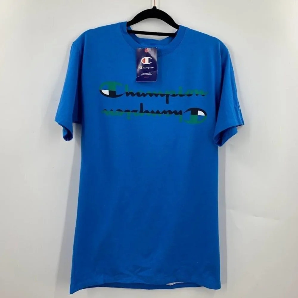 Champion Men's Classic Multi Script Logo Graphic Short Sleeve T-Shirt Size S NWT